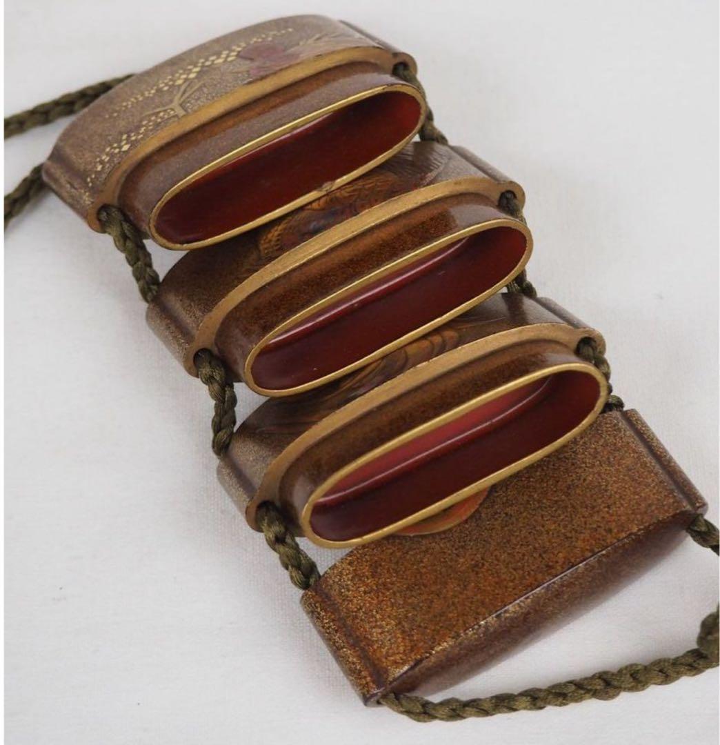 送料無料 江戸時代 極上品（在銘）本金梨子地螺鈿蒔絵 鶏図印籠 人物