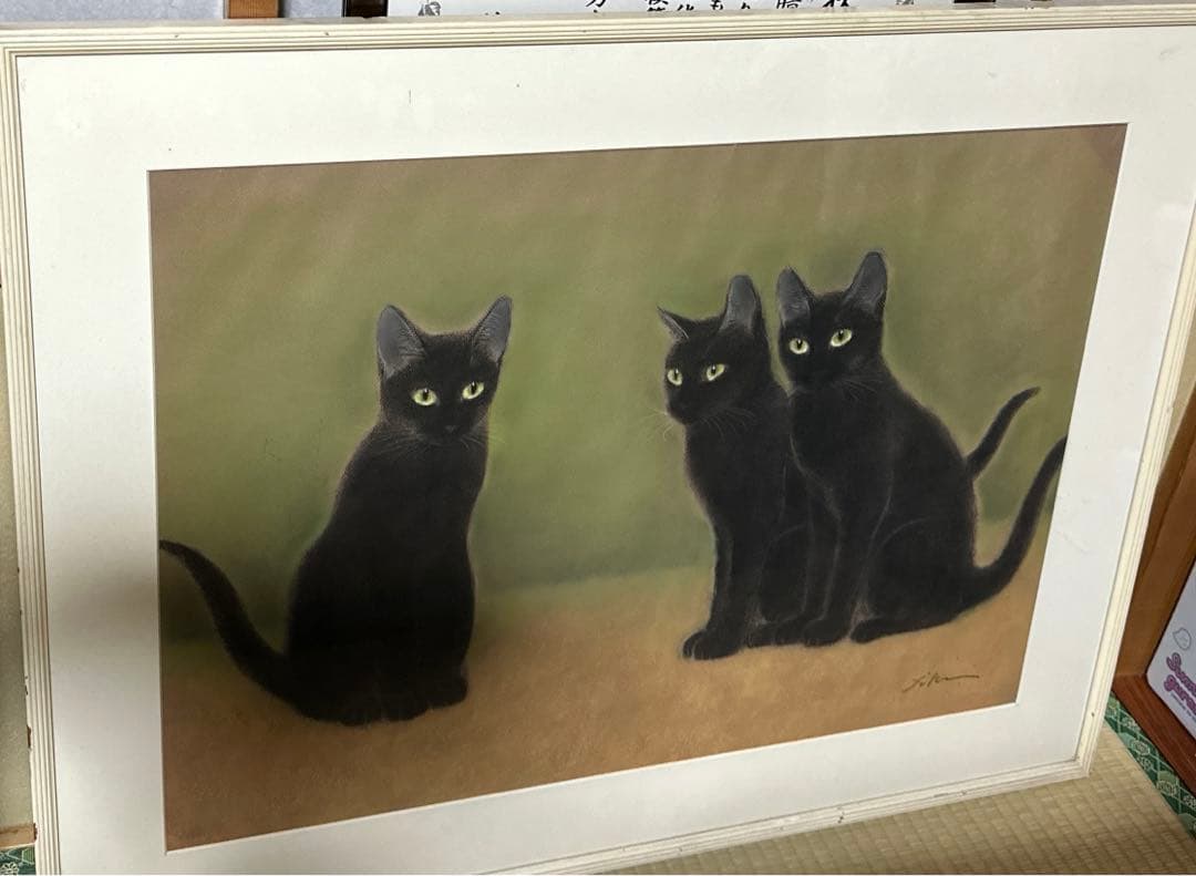 高橋行雄（？）　猫　フレームなし サインあり　*サイズ表記更新 猫の絵描き高橋行雄 (@catart.yukio.takahashi) • Facebook