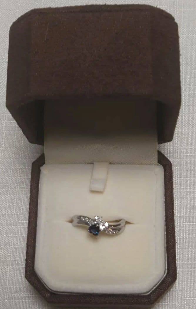 K14WG　サファイア&ダイヤモンド　リング