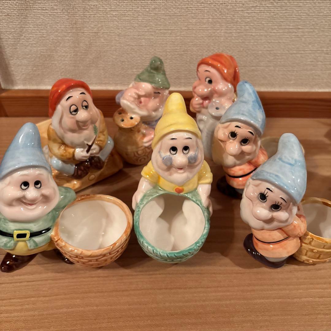 ディズニー白雪姫 7人の小人 陶器製置物セット 昭和レトロ - メルカリ