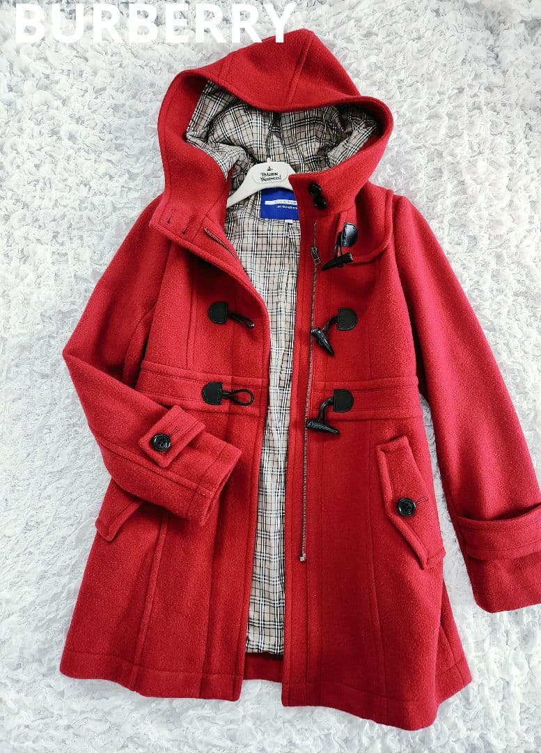 バーバリー　ブルーレーベル　ダッフルコートBURBERRYBLUELABEL 赤
