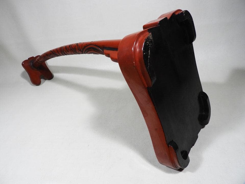 ○深彫 堆朱 太刀掛 刀立て 刀掛け 御愛刀守護 仙台堆朱 渦