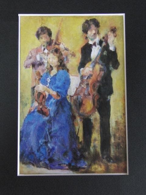 庄司栄吉、【聴音】、希少な大判額装用画集より、美品、日本人画家、新品額装付