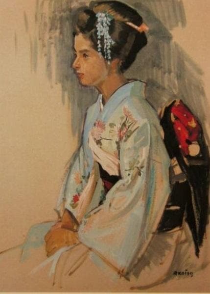 小磯良平、【パリスの審判】、希少な限定額装用画集画、新品高級額 額装付