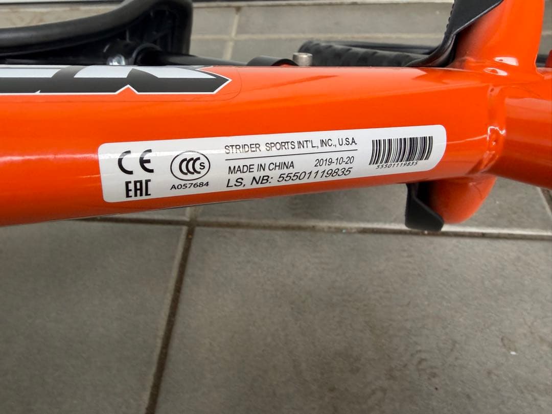 使用少】STRIDER ストライダー オレンジ スポーツ ロングポスト付