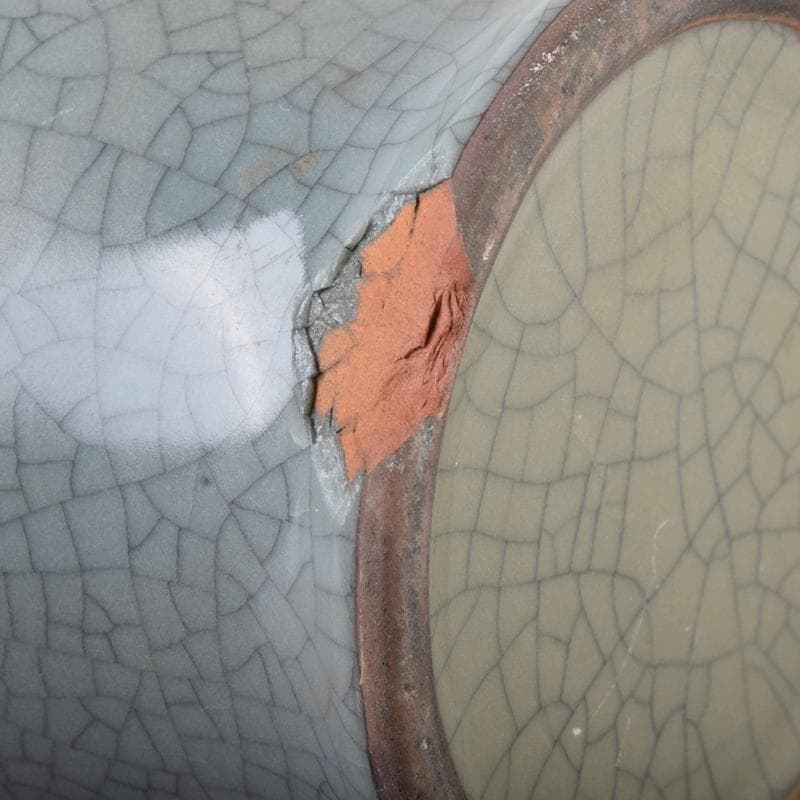 中国 南宋 官窯 青磁 金糸鉄線 貫耳双耳瓶 C 7058A - メルカリ