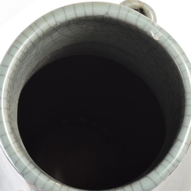 中国 南宋 官窯 青磁 金糸鉄線 貫耳双耳瓶 C 7058A - メルカリ