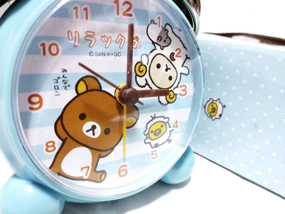 リラックマ ツインベルクロック 目覚まし時計 ブルー 平成レトロ
