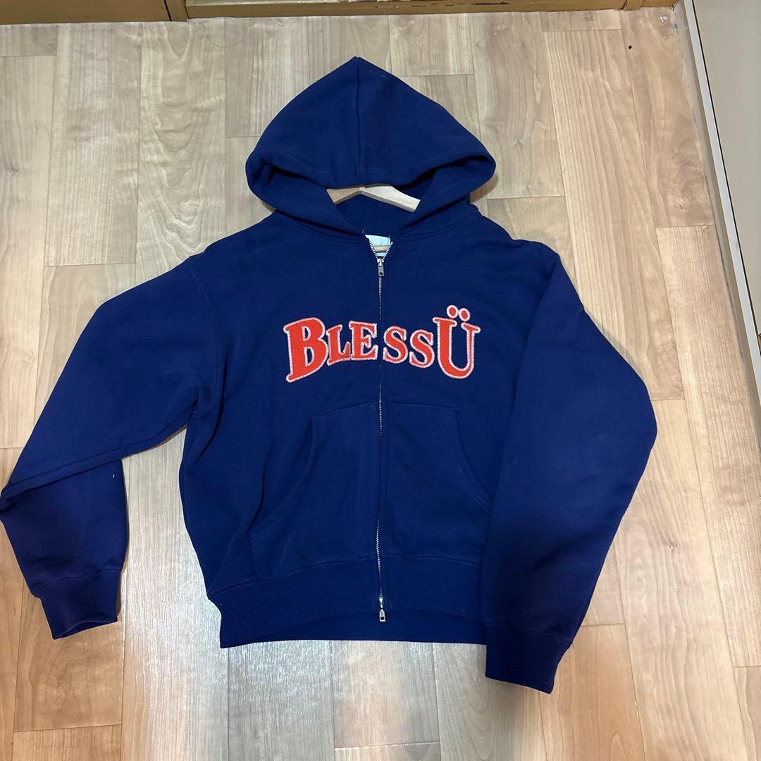 BlessÜ ネイビー フード付きパーカー