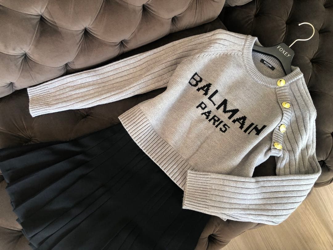 BALMAIN ★クロップドニットセーター★カシミアウール★バルマン★