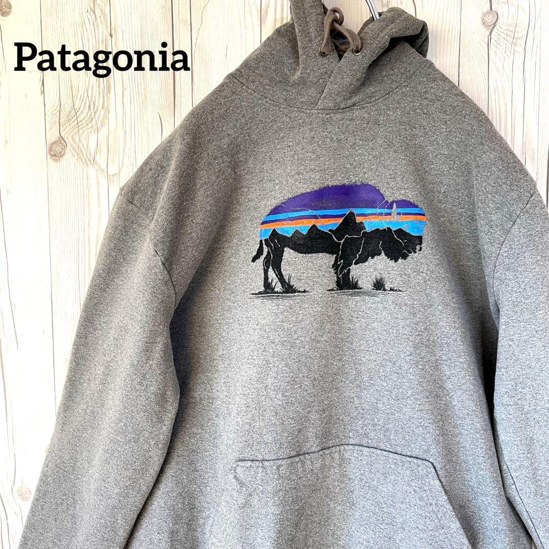 パタゴニア　フーディパーカー　スウェット　メンズXL　グレー　メキシコ製　古着 patagonia パタゴニア 裏起毛 パーカー XL 古着 ウォームウエアプル