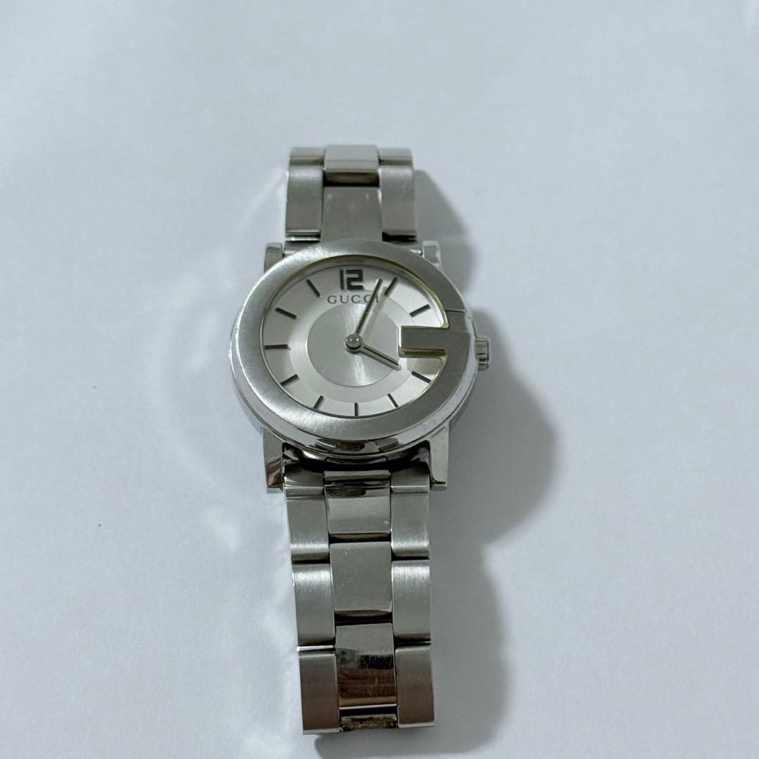 【不動】腕時計　GUCCI 101L Gucci Stainless Steel Mother of Pearl Face Diamond Encrusted 