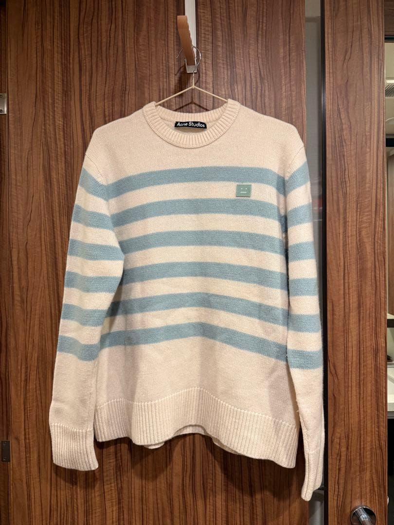 Acne Studios アイボリー 水色 ストライプ セーター