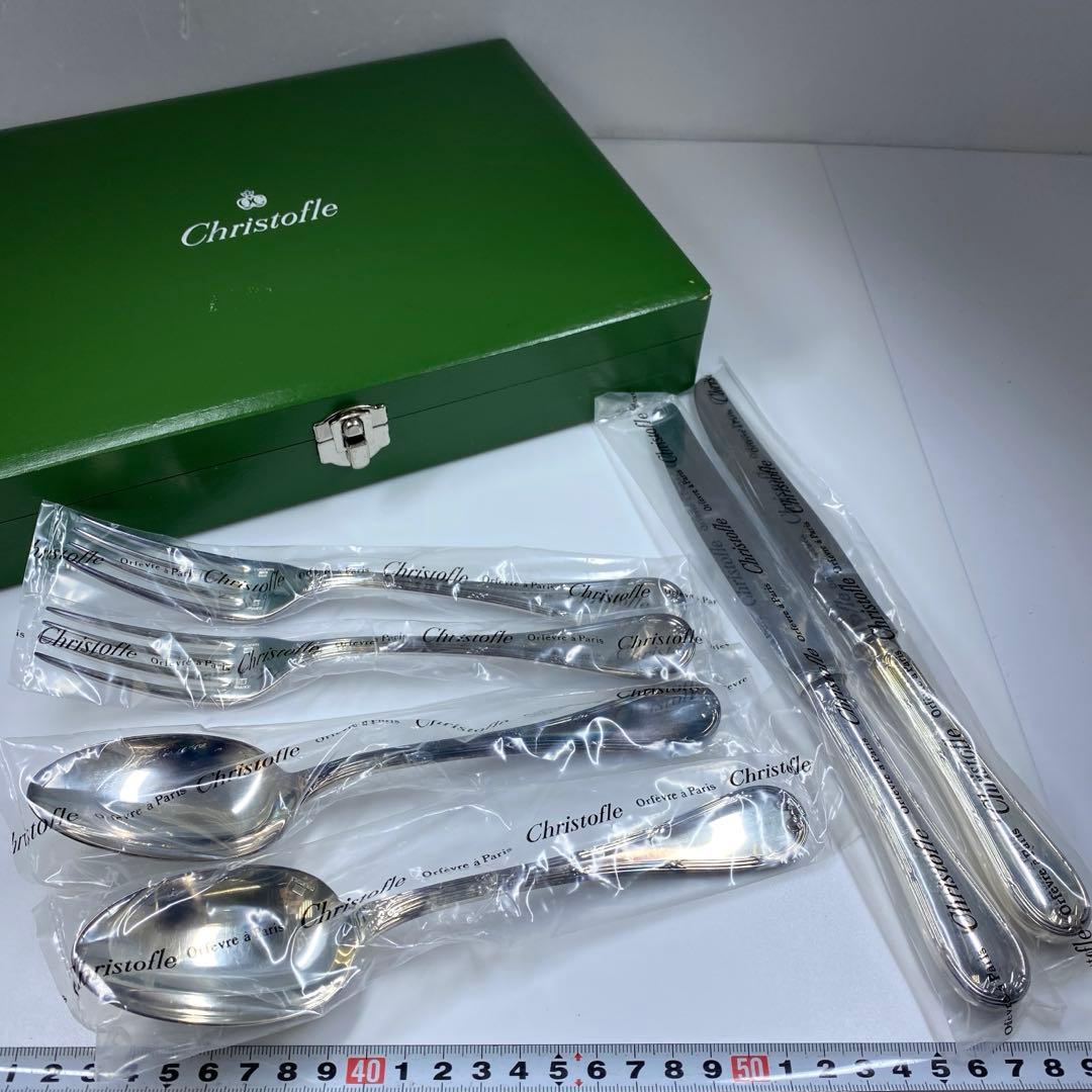 未使用品　クリストフルディナー　スプーン　フォーク　6本　共箱　557g トヒト