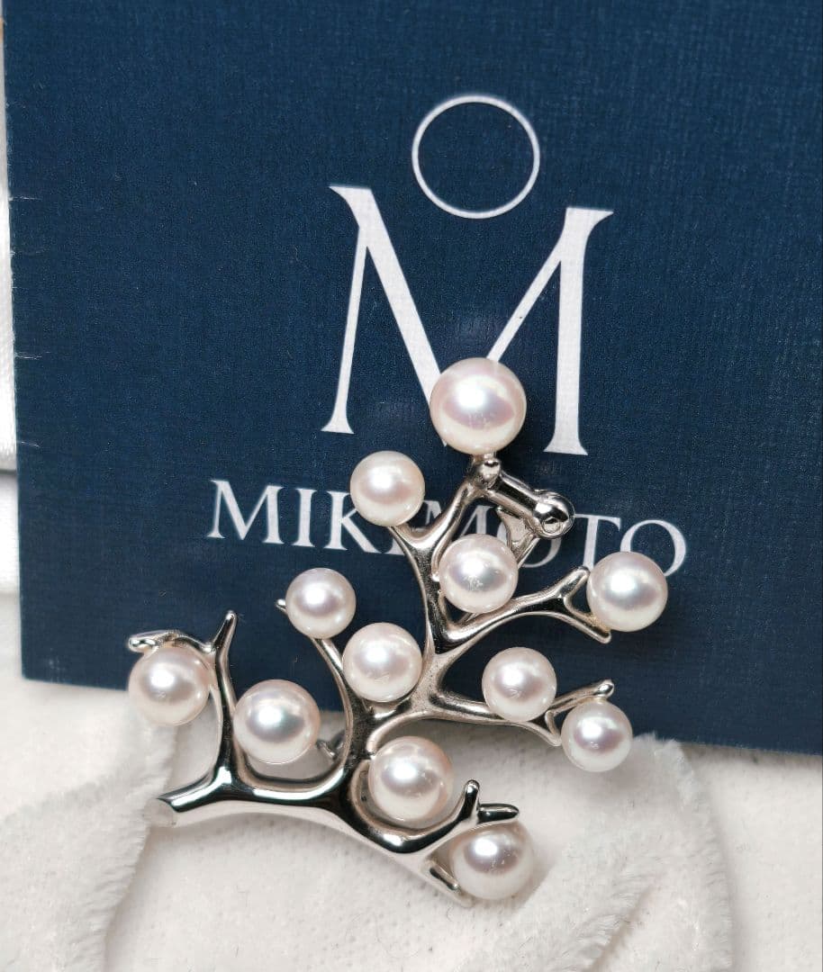 【美品 現行品】ミキモト ブローチ パール 幸福の木 フォーマル 皇室御用達 MIKIMOTO（ミキモト） 幸福の木 ピンブローチ ブランドオフ MIKIMOTO