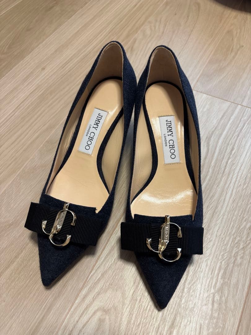 Jimmy Choo 紺色（ネイビー）ハイヒール　36 1/2 24cm相当JC