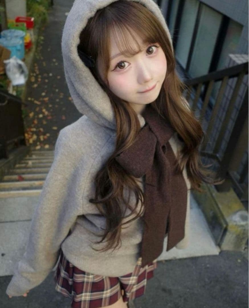 みりにゃ ZARA フード付きタイベルトニットカーディガン リボン - メルカリ