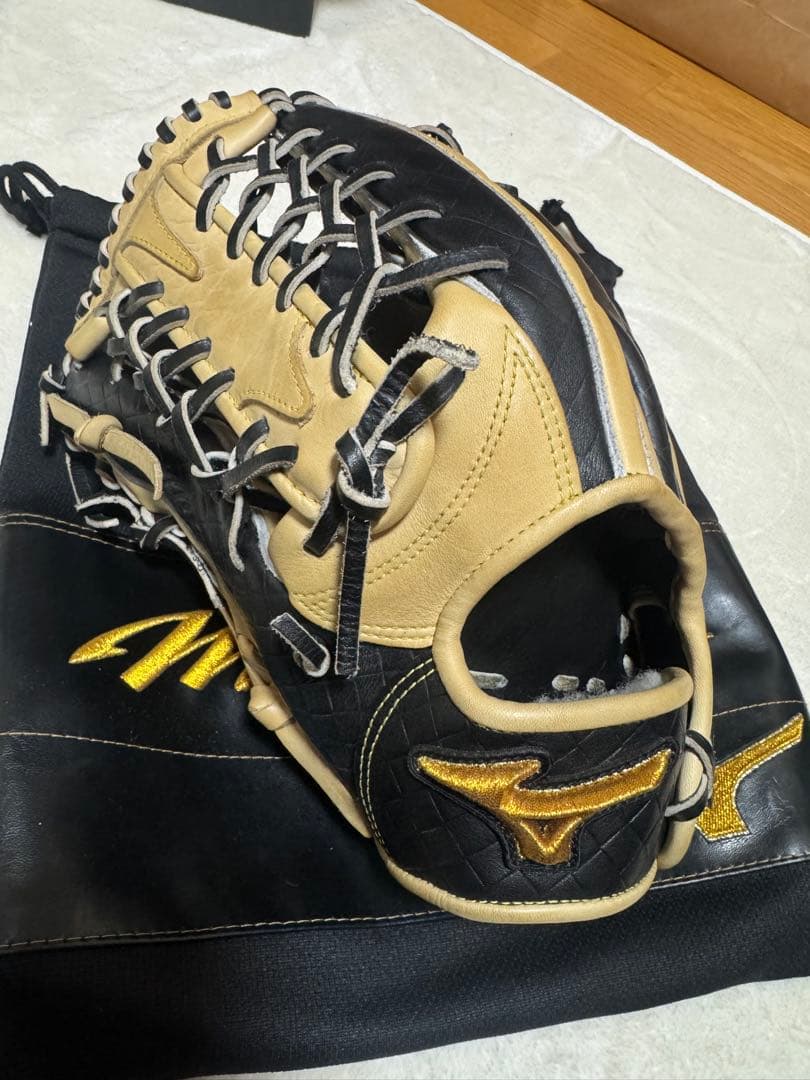 ミズノプロ　限定型押しレザー　軟式左外野用