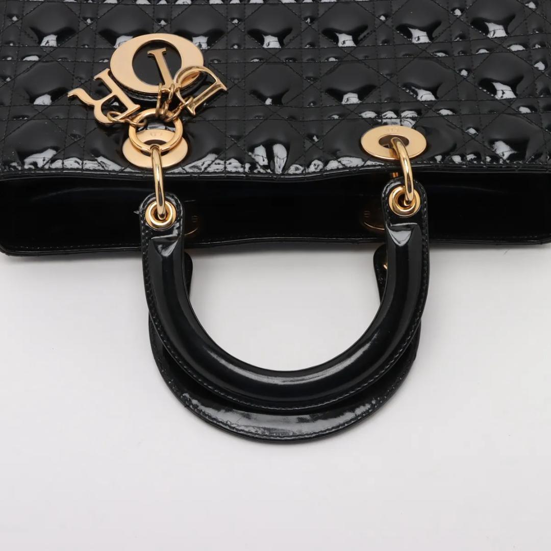 定価92万】ディオール カナージュ ラージ パテントレザー ブラック 黒