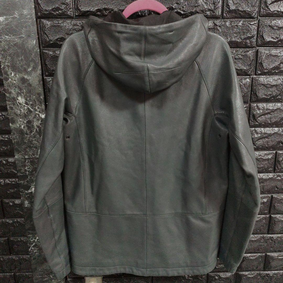 TheoryBYRN L フーデッドレザー（羊革） ジャケット