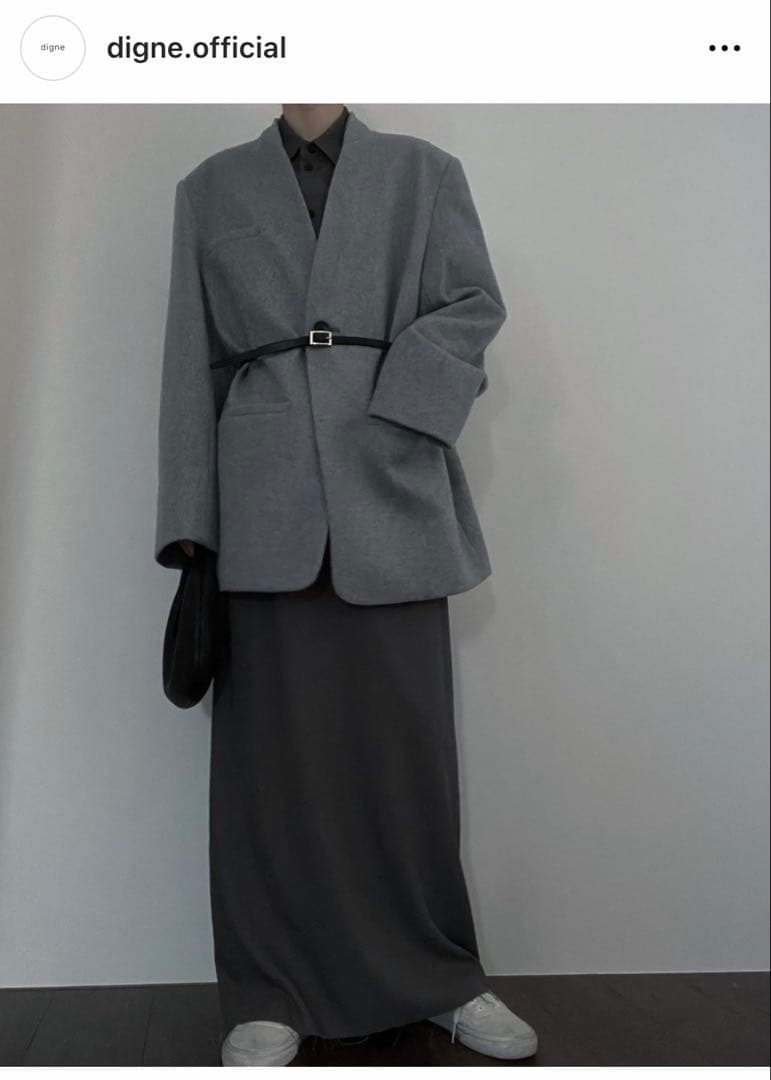 digne グレー ロングスカート