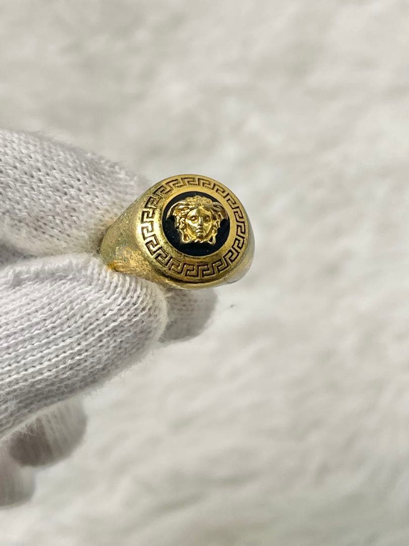 VERSACE ヴェルサーチ メデューサ リング 指輪 ゴールド ブラック