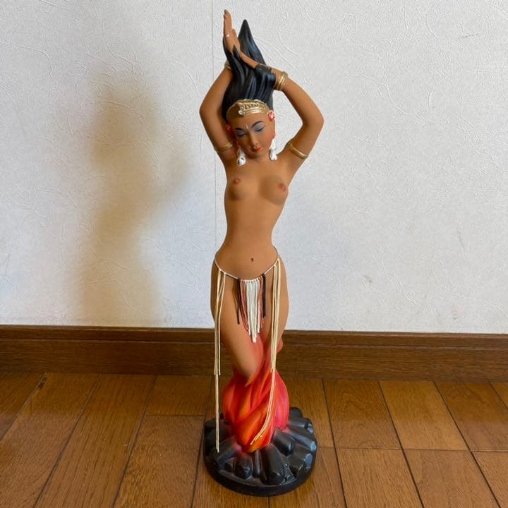ヴィンテージ ダンサー像 炎の女神 1972年製 オブジェ 補修あり