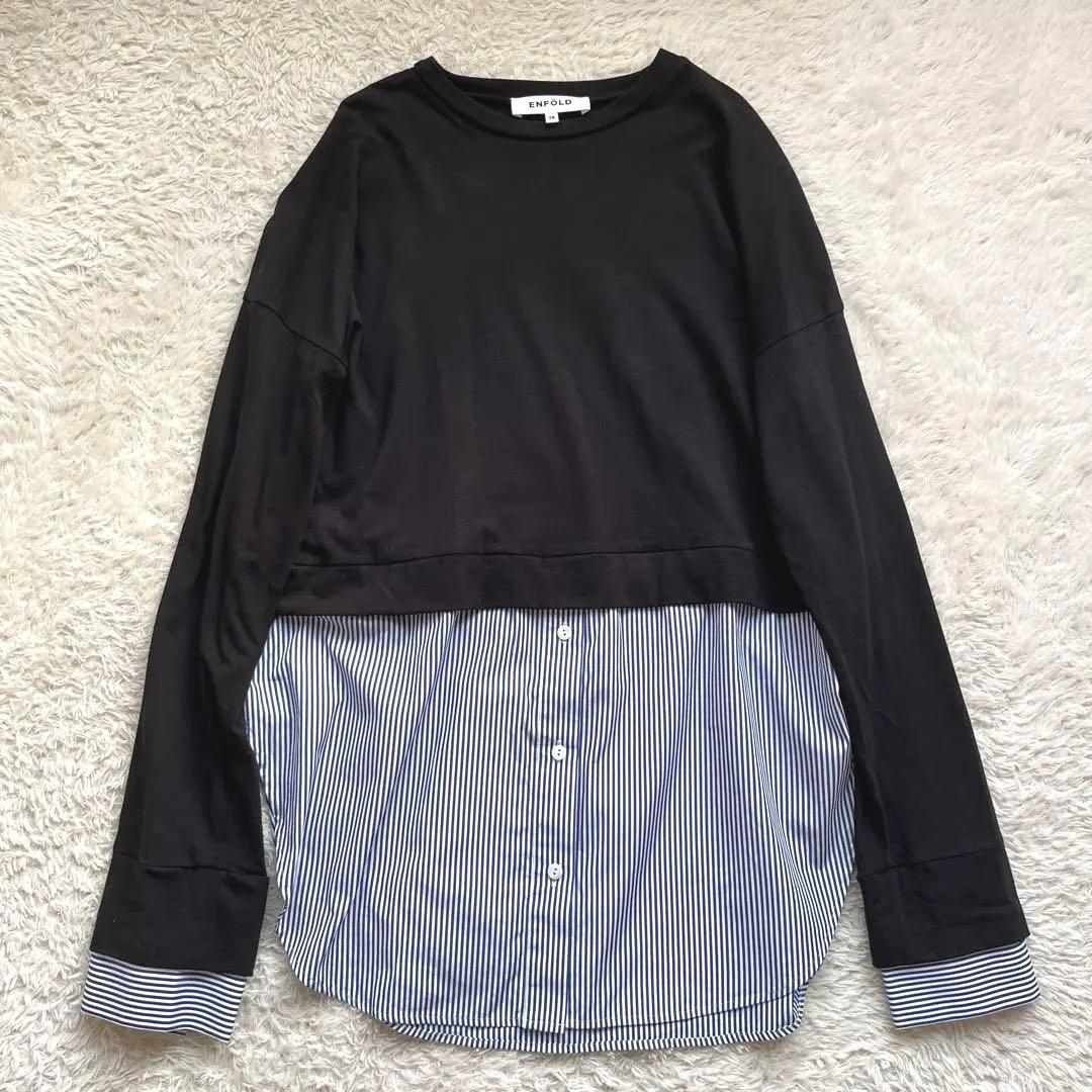 2024AW エンフォルドSHIRT LAYERED LONG-SLEEVE T