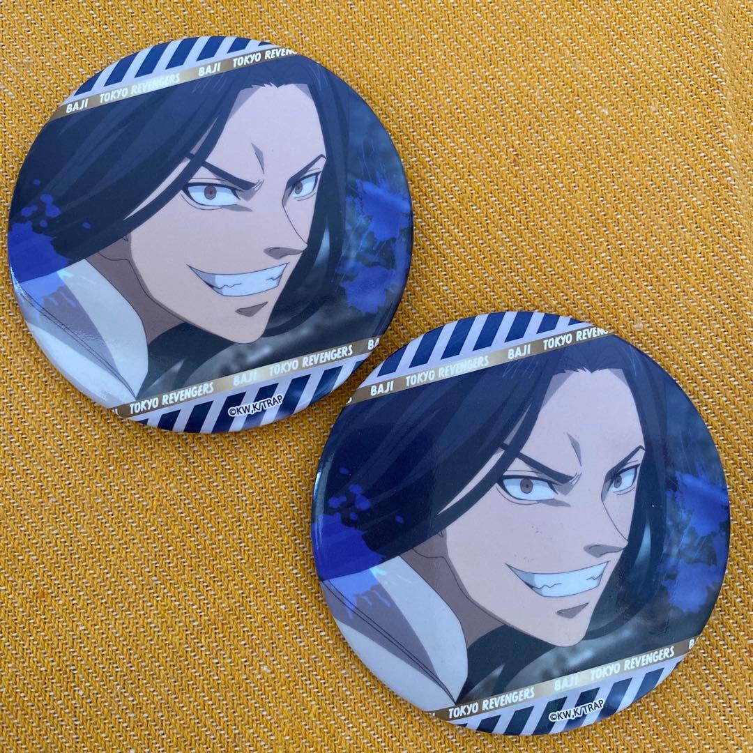 東京リベンジャーズ 場地圭介缶バッジ2個ミニ色紙/花垣武道マスク