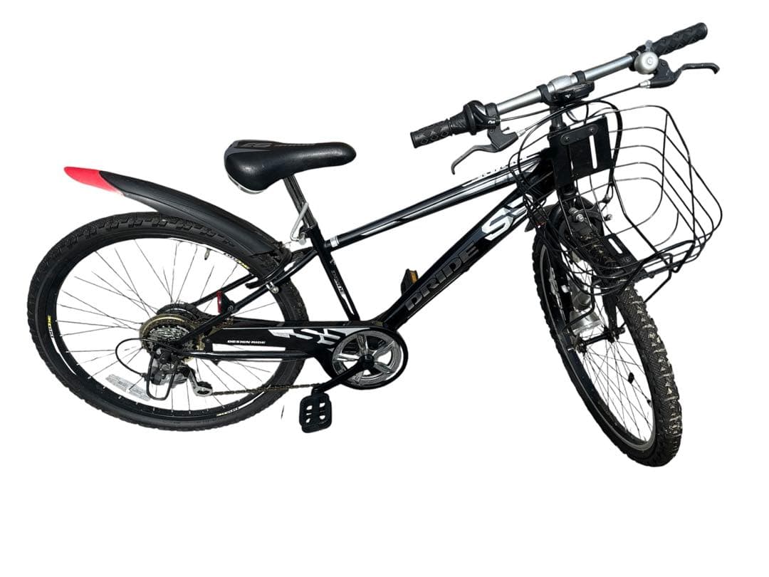 【引取り希望】Pride キッズバイク ブラック フロントバスケット付き
