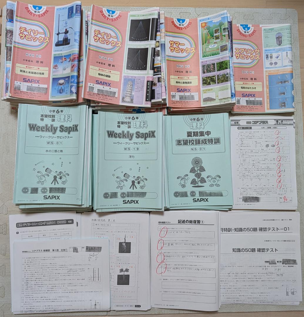 【SAPIX】サピックス 6年 理科テキスト 小6 記述の総復習・知識の総完成等 sapix 6年 理科 ウィークリーサピックス 知識の総完成 記述の総復習