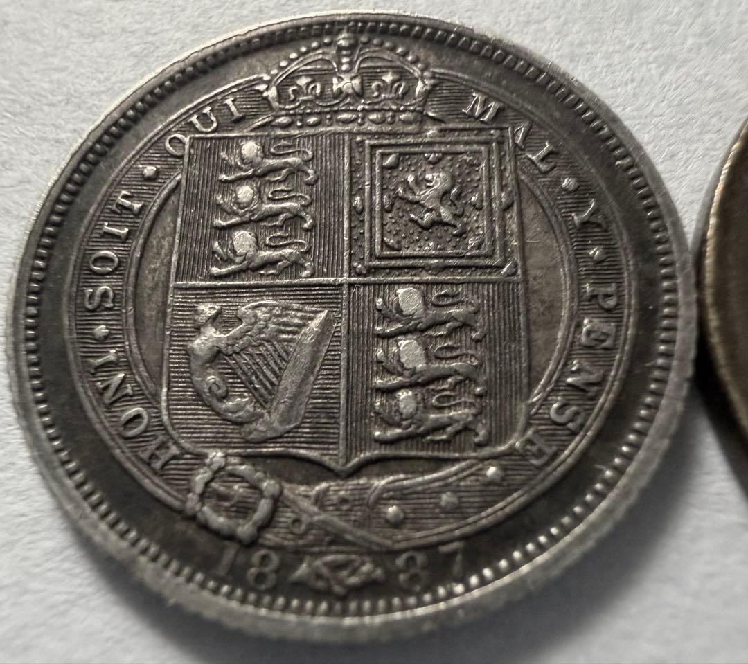 1887年英国ジュベリーヘッドヴィクトリア女王 6ペンス銀貨 - メルカリ