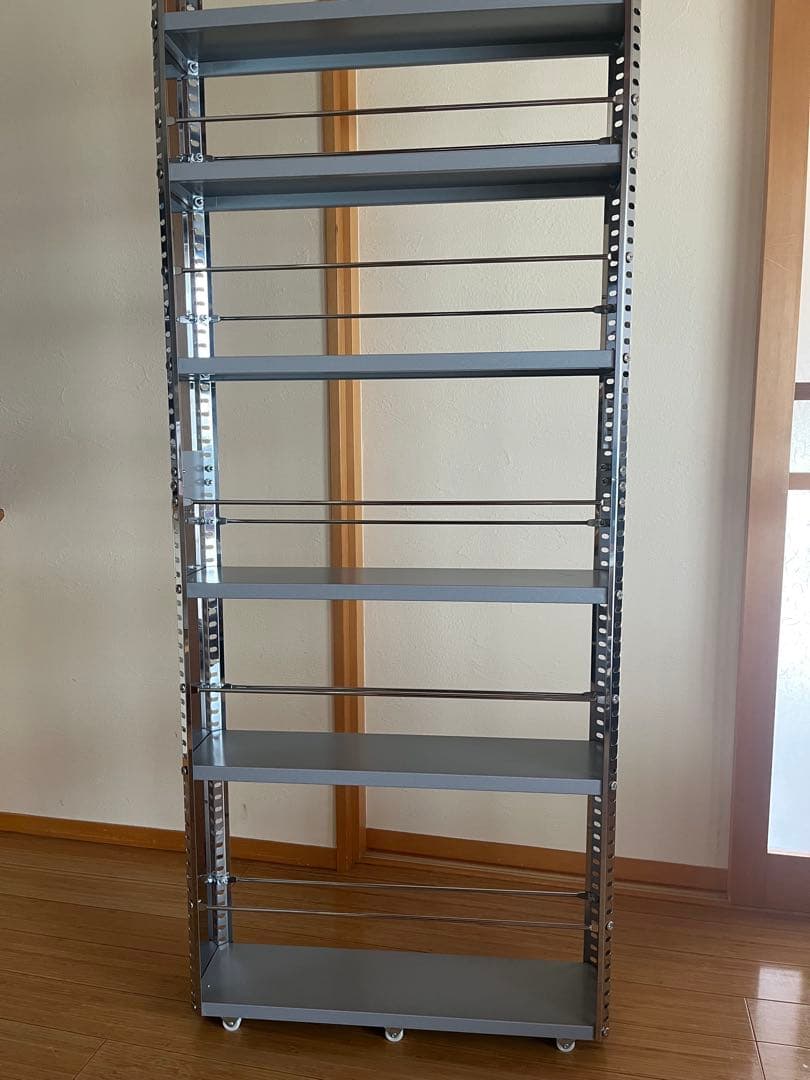 お買い得！ステンレス製隙間収納ワゴン大　スリム棚 大容量！