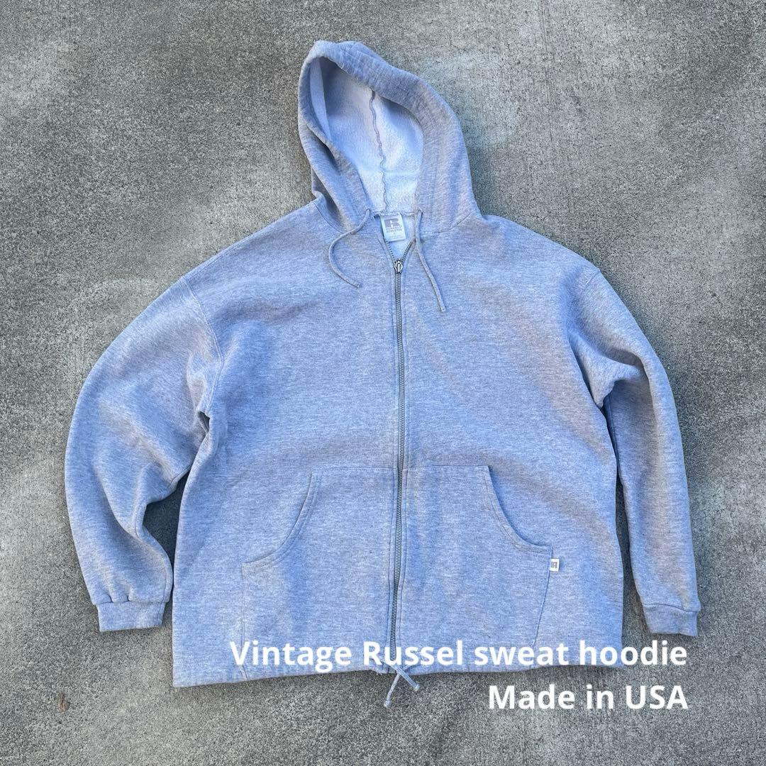 美品 USA製 90s RUSSELL ラッセル パーカ グレー