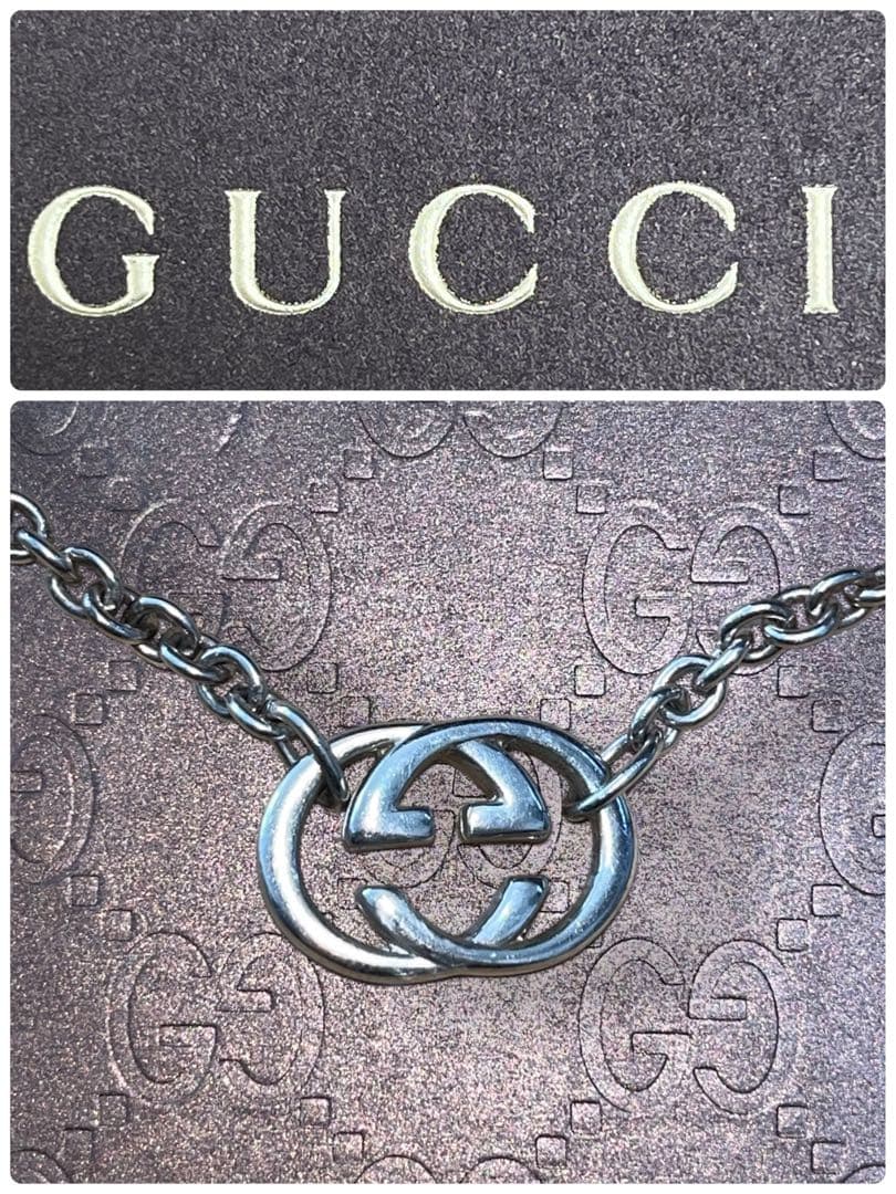 GUCCI グッチ インターロッキングGG ネックレス シルバー925 箱