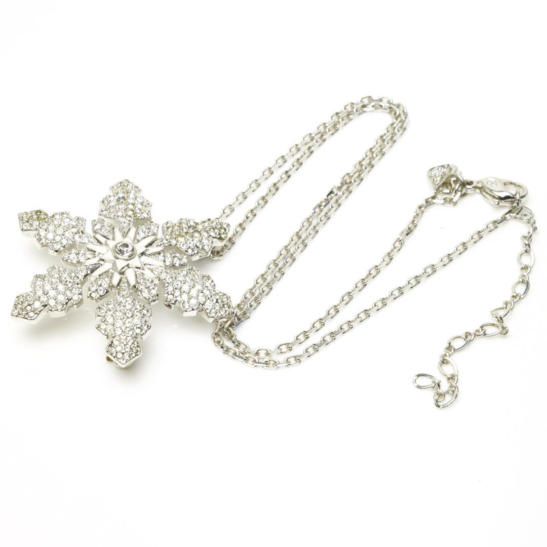 スワロフスキー 雪の結晶 ネックレス スノーフレーク ブローチ - メルカリ