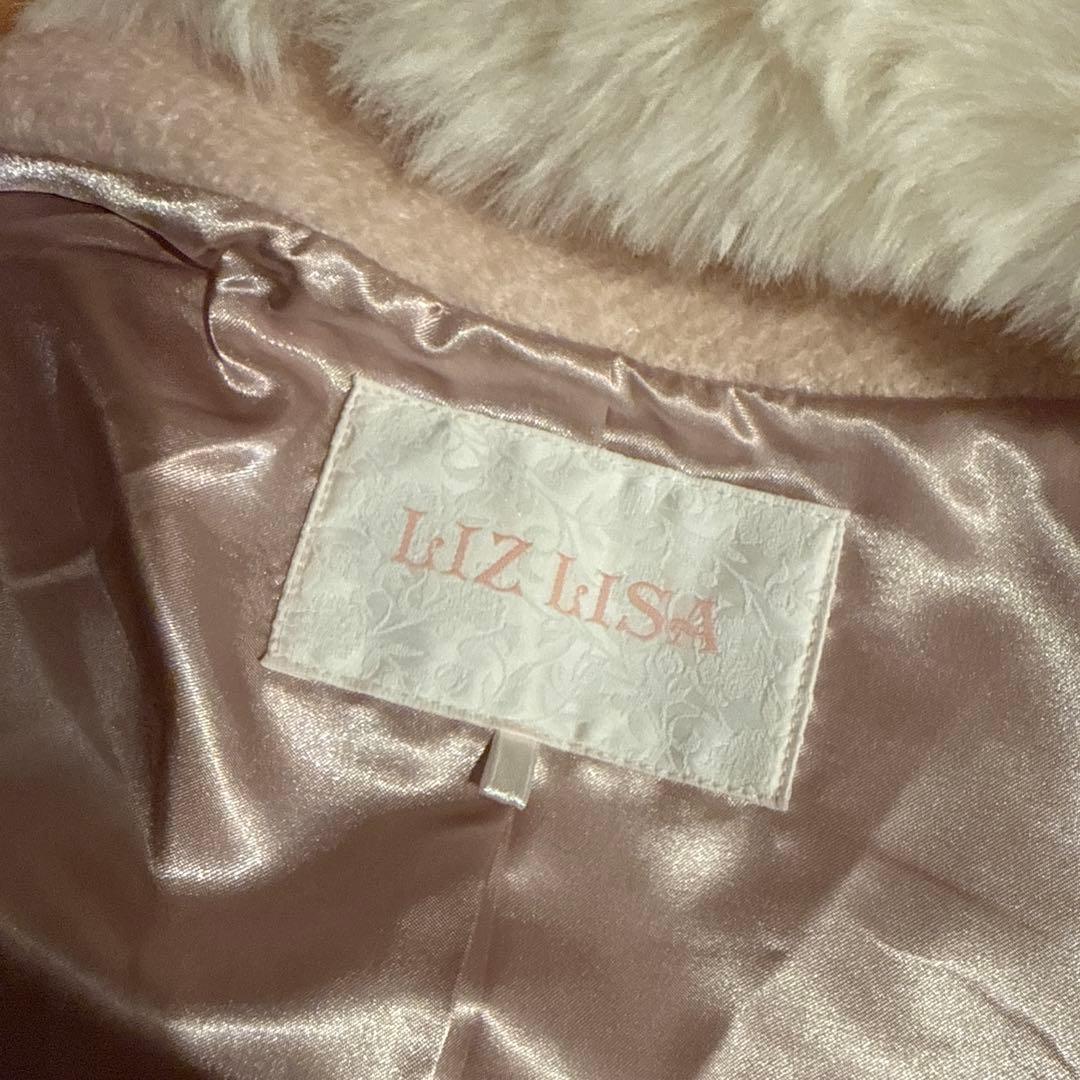 LIZLISA リズリサ ビジューリボンミニ丈Aラインコート ピンク - メルカリ