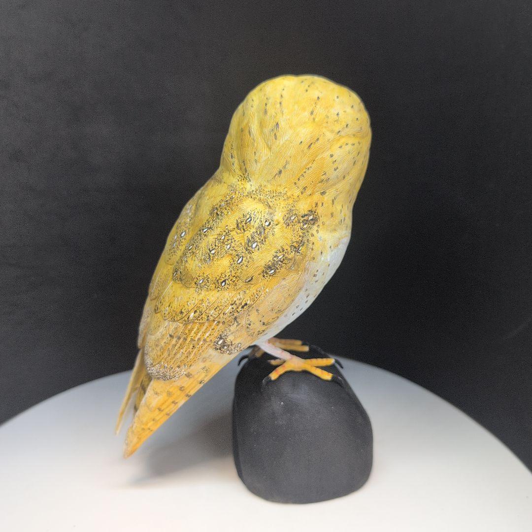 リアル 「メンフクロウ」 野鳥彫刻 バードカービング 木彫りの野鳥