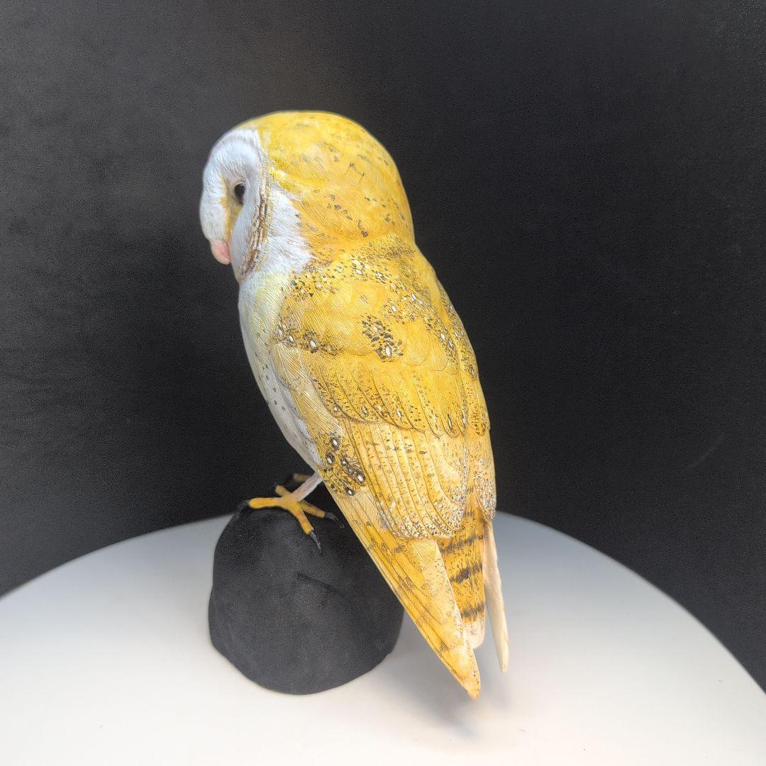 リアル 「メンフクロウ」 野鳥彫刻 バードカービング 木彫りの野鳥