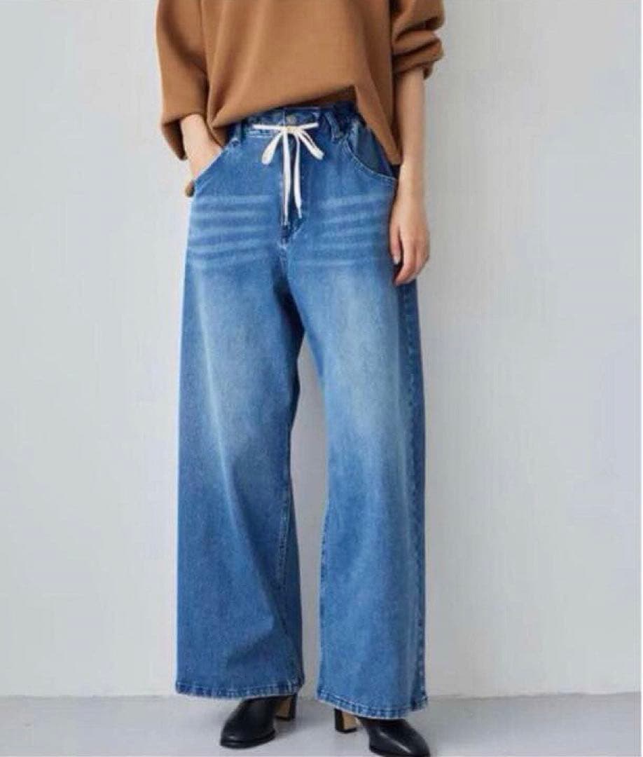 ほぼ新品♪ドロストワイドカットデニム ♪『VERY』YouTube紹介アイテム