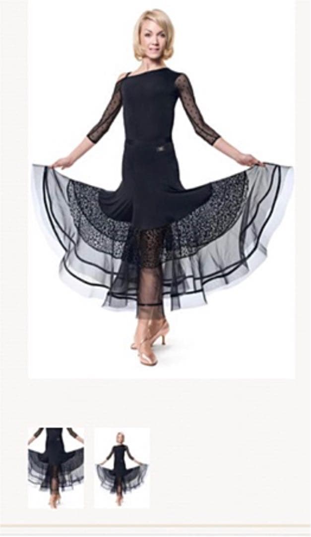 RS 社交ダンス　スカート　スタンダード　黒