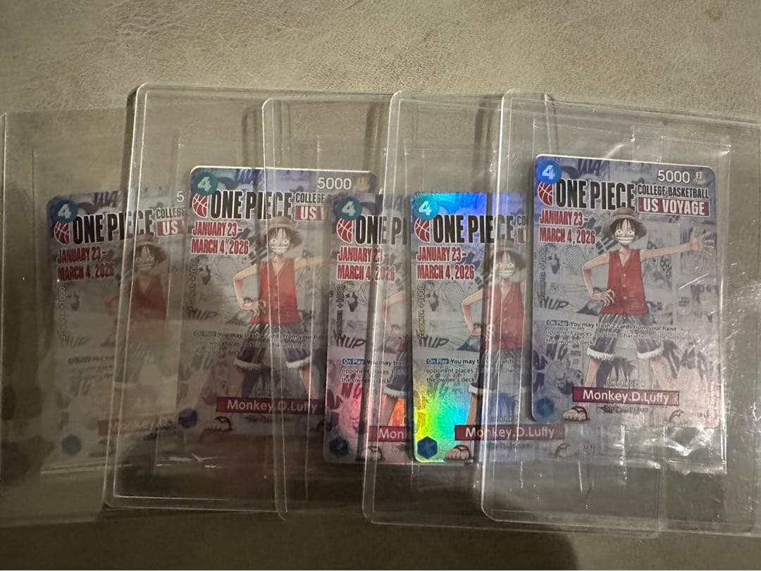 ワンピース モンキー・D・ルフィ アメリカ大学バスケ限定プロモ 未開封　5枚