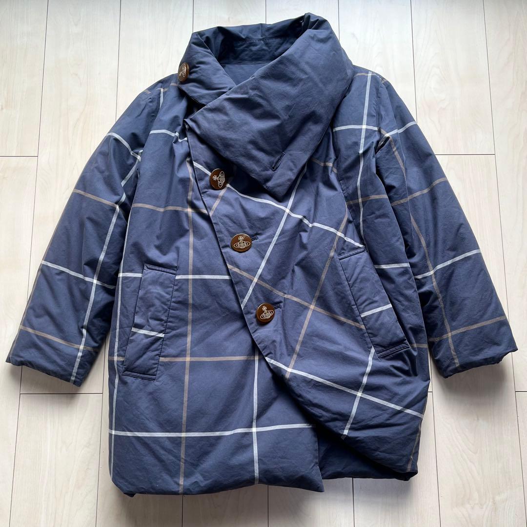 ヴィヴィアンウエストウッドレッドレーベル リバーシブル ダウンコート チェック Vivienne Westwood RED LABEL(ヴィヴィアンウエストウッドレッド