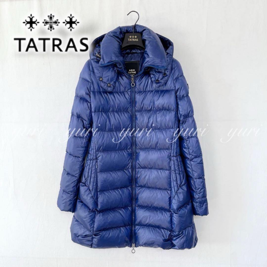 【1136】タトラス　バビラ　フード付きロングダウンコート　青　レディース　A