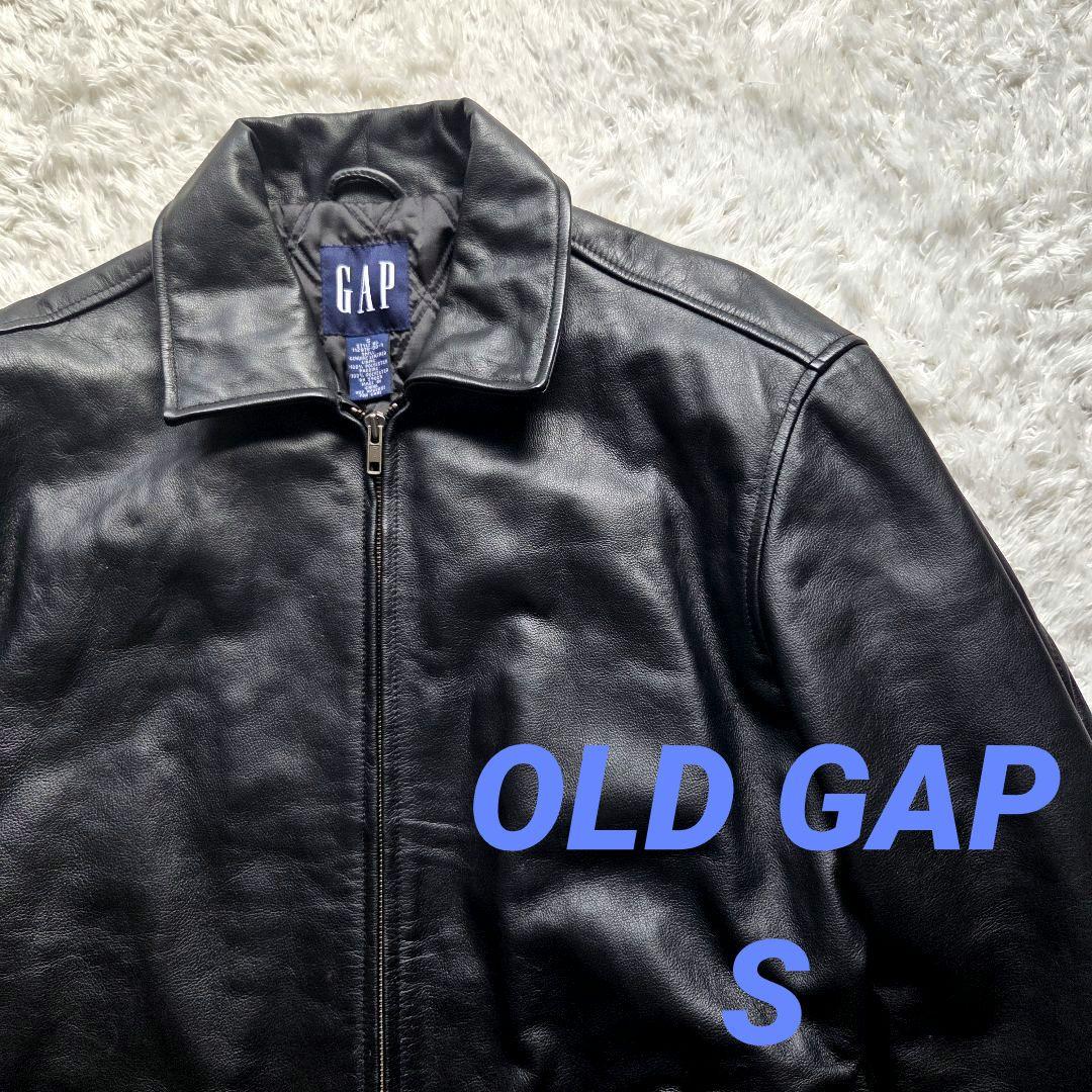 美品 OLD GAP レザー ジャケット 90s S ブラック 短丈