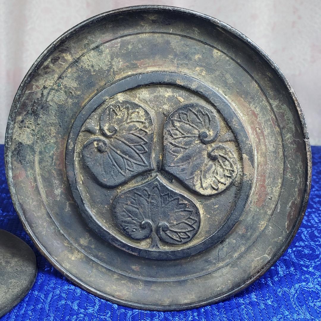 ◇『徳川家 金銅観音菩薩彫経筒 三つ葉葵紋』◇検）仏像 徳川家康 徳川