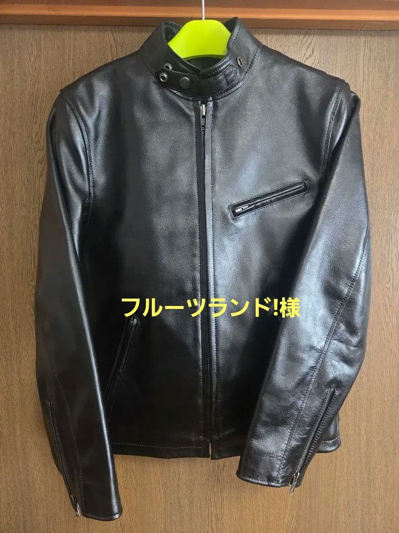 フルーツランド!様シングルライダースジャケット 黒　リューグーレザーズ　Mサイズ