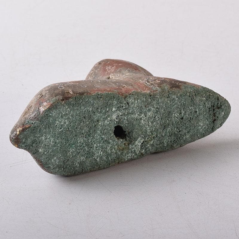 中国 天然石彫刻 銀象嵌彩色 神獣 紙鎮 置物 C R8592 - メルカリ