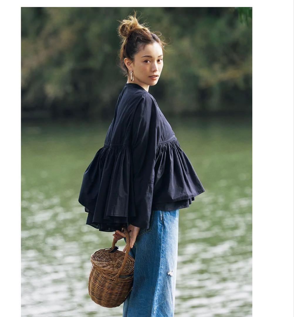 カレンソロジー レイヤードキャザーブラウス ネイビー