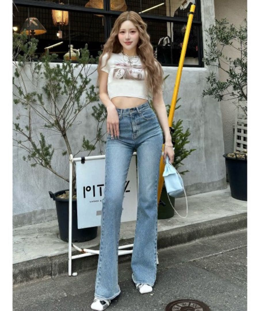 大幅お値下げ ダーリッチ セミフレアデニムパンツ M